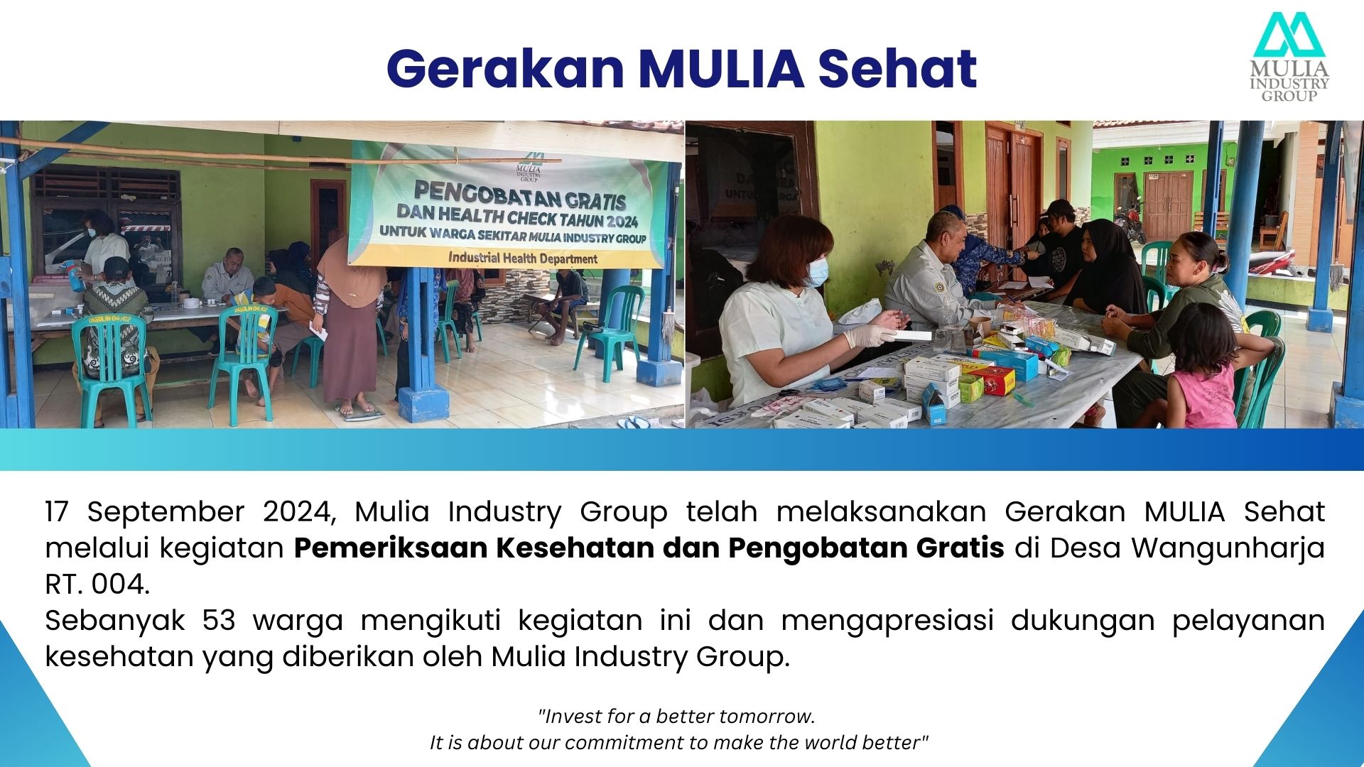 Gerakan MULIA Sehat: Pemeriksaan Kesehatan & Pengobatan Gratis
